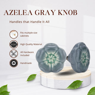 Azalea Grey Ceramic Knob ( Set Of 6 )