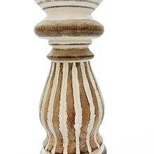 Cargar imagen en el visor de la galería, Wooden candle holder Set of Three White Stripe
