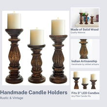 Load image into Gallery viewer, Wooden candle holder (Set of 3)
