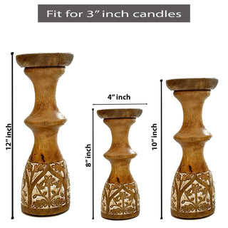 Wooden Half Leaf candle holder (Set of 3)
