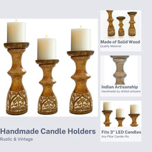Load image into Gallery viewer, Wooden Half Leaf candle holder (Set of 3)

