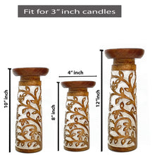 Carica l&#39;immagine nel visualizzatore di Gallery, Wooden Full Leaf candle holder (Set of 3)
