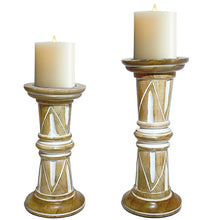 Load image into Gallery viewer, Wooden Jodhpur Style Candle Stand (Set Of 2)
