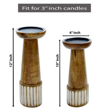 Carregar imagem no visualizador da galeria, Wooden candle holder (Set of 2)
