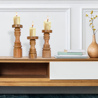 Wooden Simple Modern candle holder (Set of 3)