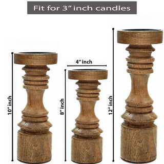 Wooden Simple Modern candle holder (Set of 3)