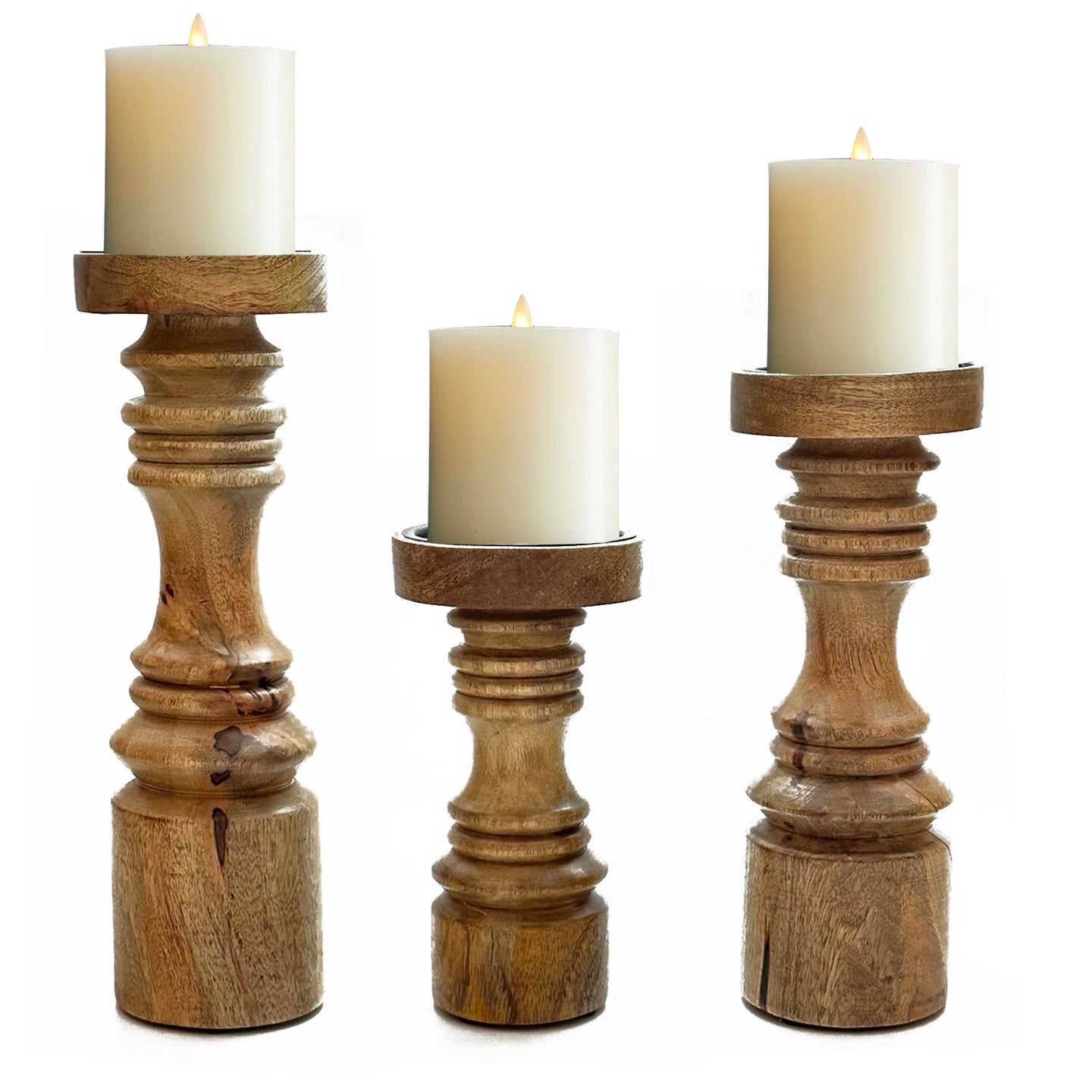 Wooden Simple Modern candle holder (Set of 3)
