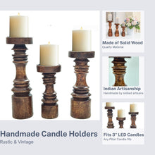 Load image into Gallery viewer, Wooden Simple Modern candle holder (Set of 3)
