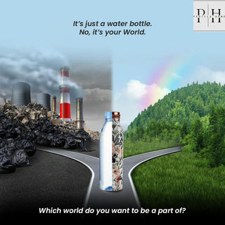 Grey Printed Copper Bottle (1L)