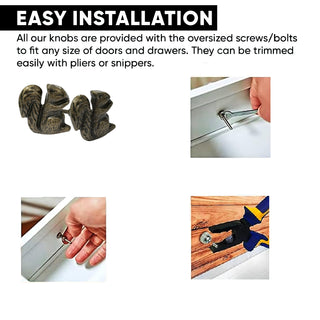 Squirrel Metal knob ( set of 6)