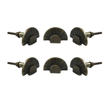 Load image into Gallery viewer, Antique Gold Decorative Sunrise Shape Metal Knobs
