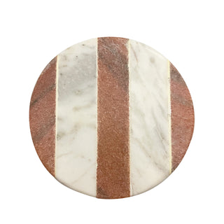 Marble coaster 3 stripe Pink (Set of 6)
