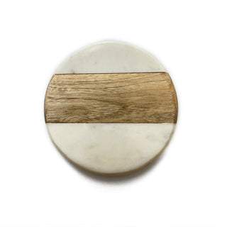 Marble coaster round wooden (Set of 6)