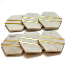 Load image into Gallery viewer, Marble coaster Hexagon (Set of 6)

