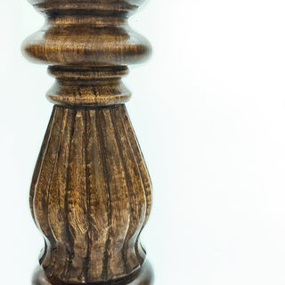 Wooden candle holder Set of Three Dark Brown