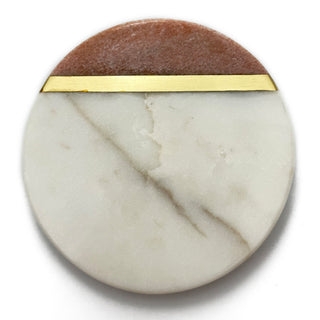 Marble coaster Pink and White (Set of 6)