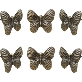 Antique Gold Butterfly Shape Knobs (Set of 6)