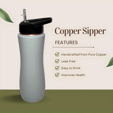 Carica l&#39;immagine nel visualizzatore di Gallery, Copper Sipper Bottle (Grey)
