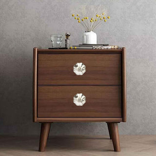 Set of six Silver Mirror Glass Knob