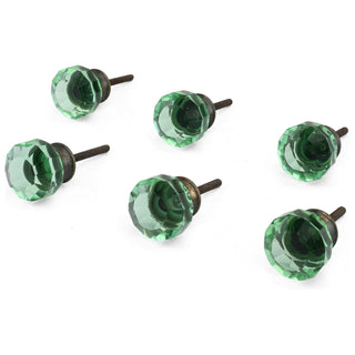 Athena Green glass knobs ( set of 6 )