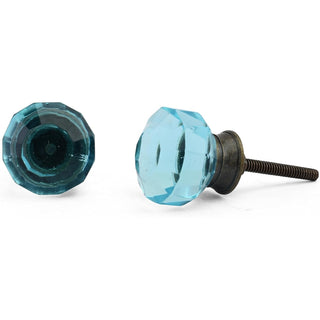 Athena Turquoise glass knobs ( set of 6 )