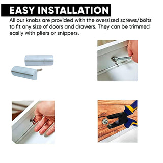 Ellipse White marble knob (set of 6)