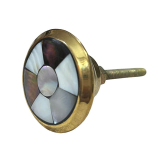 Hagen Mother of Pearl Brass Knobs (Set of 6)