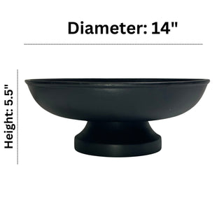 Wooden Fruit bowl black (14")