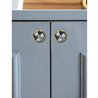 Hagen Mother of Pearl Brass Knobs (Set of 6)