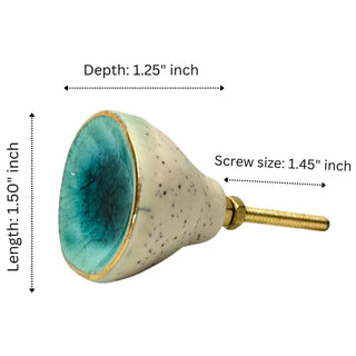 Turquoise Nantes ceramic knobs