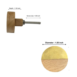 Wooden Half moon knobs  (set of 6)