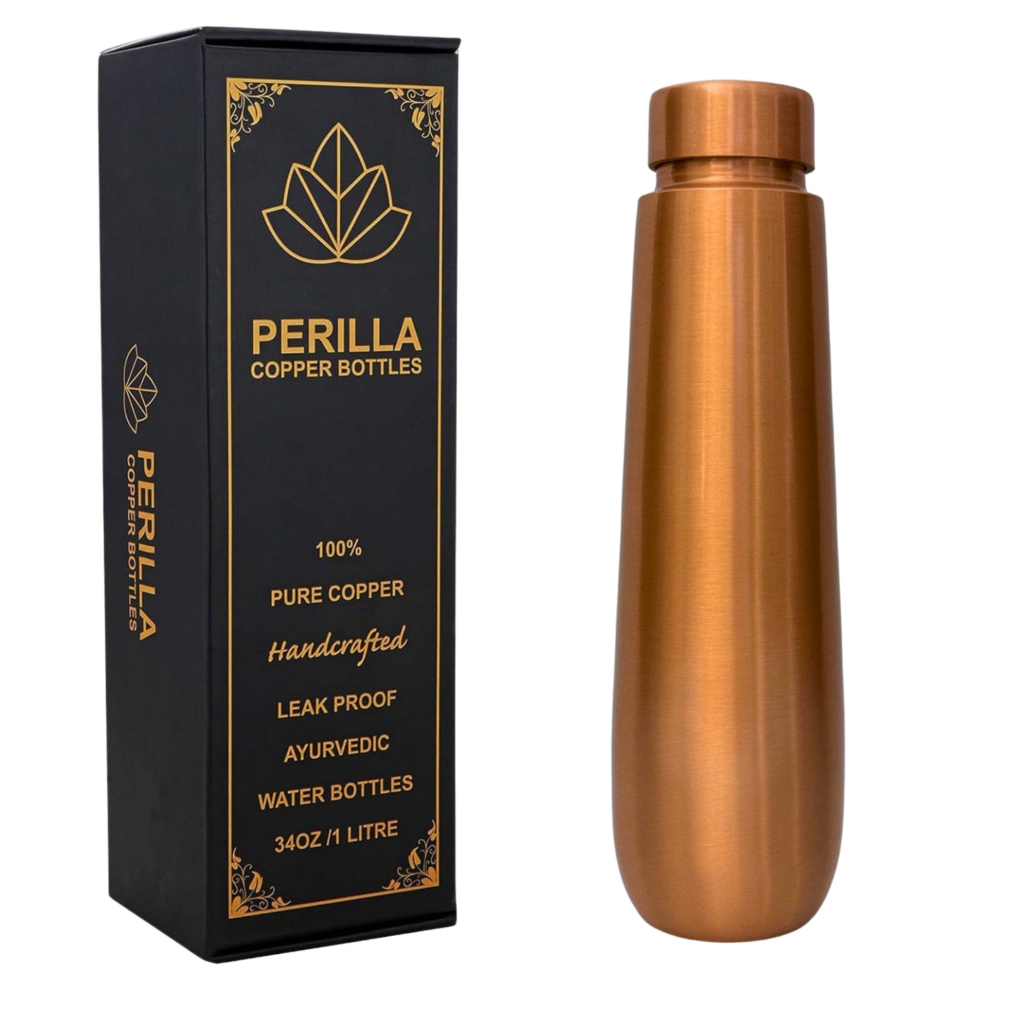 Copper Water Bottle 27 OZ Leak Proof 100% Pure (Tulip)