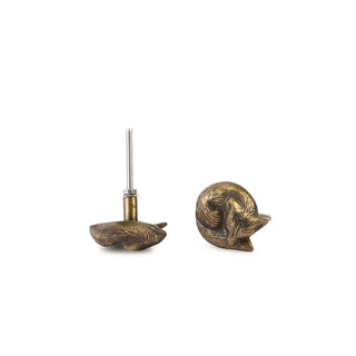 Sleeping Fox Brass Knobs (Set of 6)