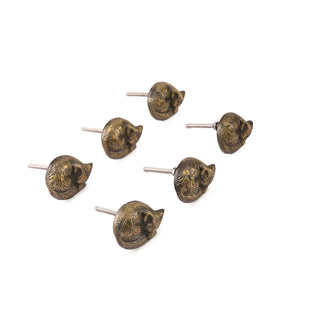 Sleeping Fox Brass Knobs (Set of 6)