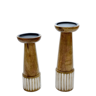 Wooden candle holder (Set of 2)