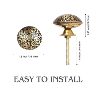 Set of six Black Bologna Knob