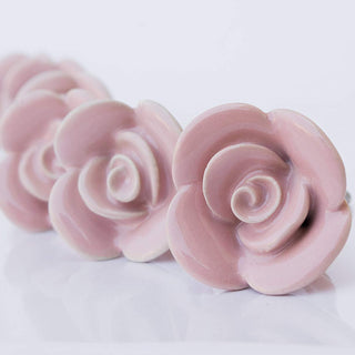 Pink Rose Ceramic Knobs ( Set of 6 )