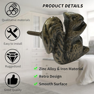 Squirrel Metal knob ( set of 6)