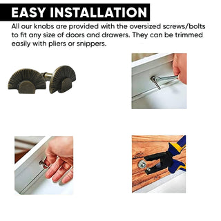 Antique Gold Decorative Sunrise Shape Metal Knobs