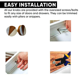 Wooden Mother Of Pearl knobs ( set of 6 )