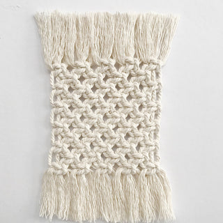 Macrame Handmade Rectangle Coasters  ( set of 6)