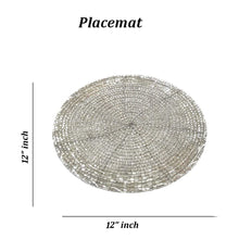 Carregar imagem no visualizador da galeria, Silver Beaded Coaster and Placemat set (4+2)
