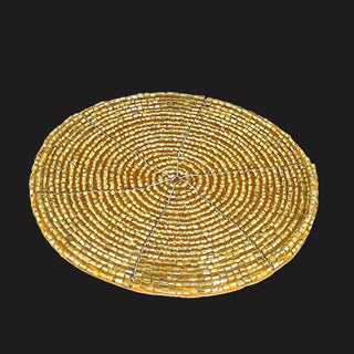 Golden Beaded Coaster and Placemat set (4+2)
