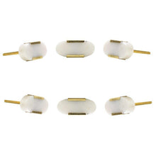 Carregar imagem no visualizador da galeria, Set Of Six White Oval Marble Knobs - Perilla Home
