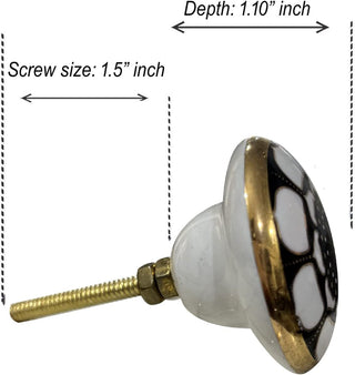 Marigold Ceramic Knob Black ( Set of 6 )