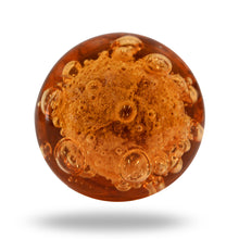 Load image into Gallery viewer, Set Of Six Amber Bubble Glass Knobs
