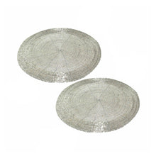 Charger l&#39;image dans la galerie, Silver Beaded Coaster and Placemat set (4+2)
