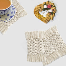 Load image into Gallery viewer, Macrame Handmade Rectangle Coasters  ( set of 6)
