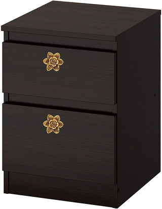 Set Of Six Gold Flower Knobs