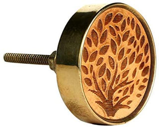 Set of Six Wooden engraved-1  Knobs